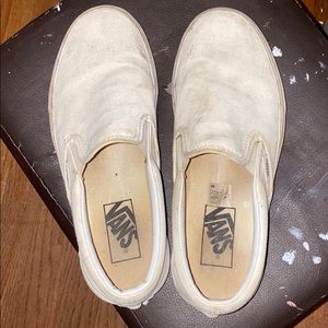Dirty white vans that can be cleaned